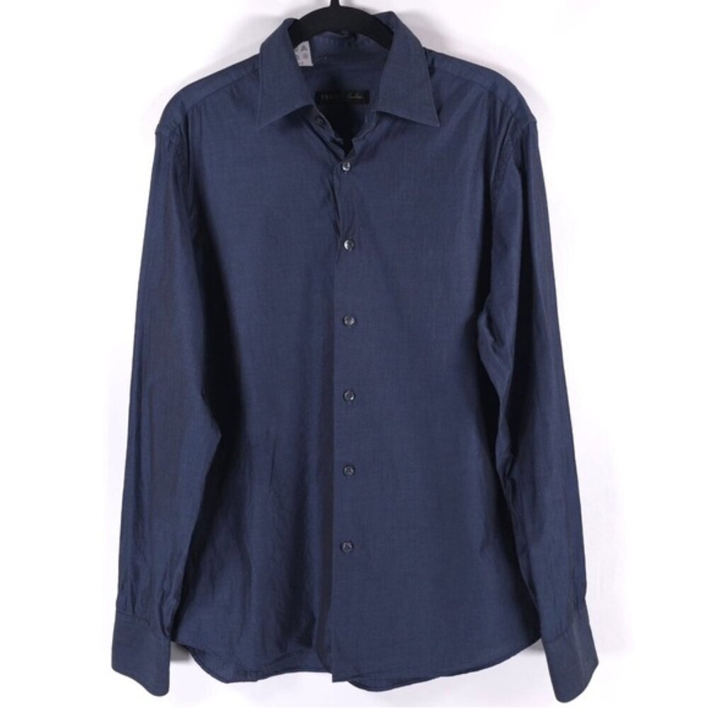 TREND Corneliani‎ ITALY🇮🇹MADE Cotton Long Sleeve Button up Shirt Size 16/41